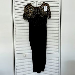 Virgos Lounge Nicola embellished midi dress with wrap skirt in black